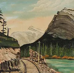 John D. Curren, C.P.R. Tracks, oil on canvas