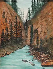 John D. Curren, Johnson's Canyon, oil on canvas