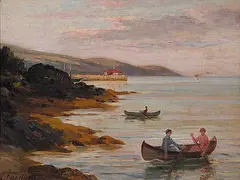 Joseph-Charles Franchère, Untitled - Sunset Boat Ride, oil on canvas