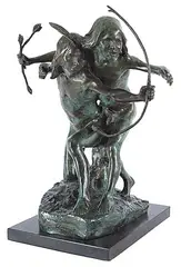 Alfred Laliberté, Jeunes Indiens Chassant #6/6, bronze sculpture