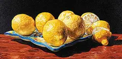 Robert Lemay, Six Lemons on a Talavera Plate, 2009, oil on canvas