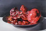 Robert Lemay, Pomegranates on Metal Plate, 2009, oil on canvas