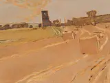 Fields and Bales by Robert F.M. McInnis, 1985, oil on wood board, sold Apr 2012