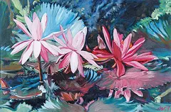 Tropical Red by Gabor L. Nagy, 1993, oil on canvas, sold Apr 2012
