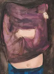 Ronald John Spickett, Sweater and Cords, 1980, acrylic on paper