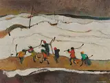 William Arthur Winter, Team, 1980, oil on canvas board