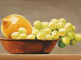 Les Thomas, Lemon and Grapes, 1992, oil on canvas