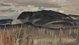 Mountains Near Baie St. Catherine PQ Lower St. Lawrence by George Lorne Holland Bouchard, 1962, oil on wood panel, sold Apr 2012