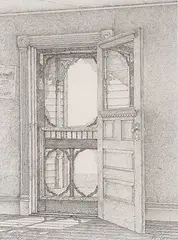 Patrick Douglass Cox, Pre Study for Dowager II, 1983, graphite on paper