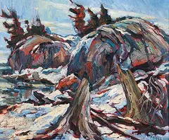 Donald Gordon Fraser, Marsh Winds at Buckhorn, oil on wood board