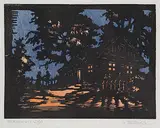 Velen Fanderlik, Midsummer Night, colour lino block on paper