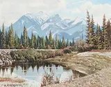 George A. Horvath, North of Jasper, oil on canvas board