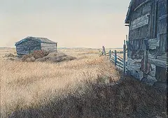 Pigeon Barn by John George Jenkins, 1978, oil on wood board, sold Apr 2012