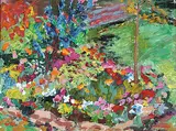 Wendy K.T. Lough, Yvonne's Garden #1, acrylic on wood board