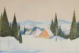 Graham Noble Norwell, Untitled - Wintertime, watercolour on paper