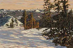 Herbert Otto Sellin, Bragg Creek Mtn. #4, 1982, acrylic on wood board