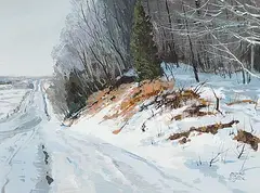 Peter Etril Snyder, Untitled - Along the Property, oil on wood board