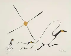 Kenneth Benjamin Chee Chee, Untitled - Taking Flight #151/380, 1975, photolitograph and silkscreen on paper