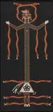 Luthor A. Douglas, God of the Wind - Clothed in Snakes, sandpainting on wood board