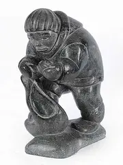 Levi Koom, Untitled - The Great Hunter, grey stone carving