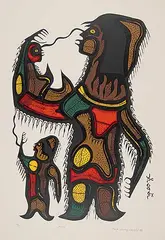 Joshim Kakegamic, Family #25/57, 1975, colour silkscreen on paper