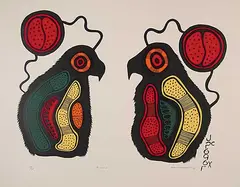 Joshim Kakegamic, Ravens #28/60, 1975, colour silkscreen on paper