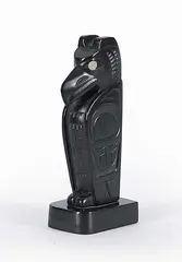 Haida Raven by Glen Pollard, argillite carving with bone, sold Mar 2012
