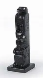 Glen Pollard, Haida Raven and Beaver, 2007, argillite carving with bone and abalone