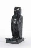 Glen Pollard, Haida Eagle and Salmon, 2007, argillite carving with bone and abalone
