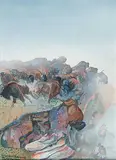 Henry Standing Alone, Buffalo Jump, 1999, watercolour on paper