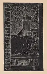 Lionel LeMoine FitzGerald, Arts Building, University of Manitoba, 1941, lino block on brown paper