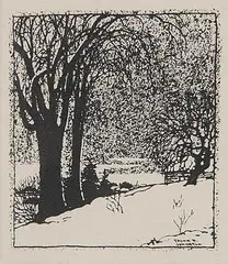 Frank Johnston, Untitled - Winter Cover, etching on paper