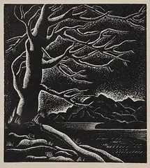 Francis Hans - After Johnston, Untitled - Evening Light, wood block on paper