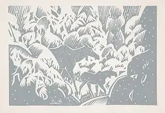 Illingworth Kerr, Untitled - New to Winter, lino block on paper