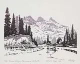 George Weber, The Three Sisters, Canmore, Alberta #Artist's Proof 13/20, 1979, colour silkscreen on paper