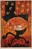 Gordon Adaskin, Cooking Braque - Fish #14/14, 1965, colour wood block on paper