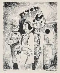 Maxwell Bennett Bates, Theatre, 1949, lithograph on paper