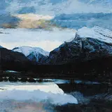 Rob Bowen, Untitled - Moody Mountains, oil on wood board