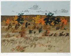 Bruno Bobak, Autumn #137/150, colour lithograph on paper
