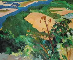 Andrzej Brakoniecki, Fraser at Chilliwack, 1989, oil on canvas
