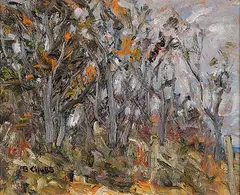 Bryan Chubb, Landscape, Georgia Strait, oil on wood board