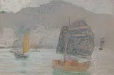 Untitled - Boats in the Harbour by Mary Alexandra Bell Eastlake, pastel on paper, sold Nov 2011