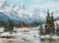 Elaine Fleming, Pussywillows in April, oil on canvas