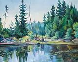 Kenneth Gordon, Summer Morn, Crow River, Algonquin Ont., 1976, oil on canvas