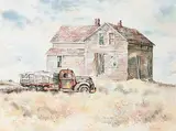 Sharon Christian Holmes, Untitled - Homestead Delivery, watercolour on paper