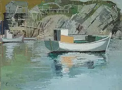 Peter Kerrigan, Hibb's Cove, Newfoundland, Summer 1970, 1970, oil on wood board
