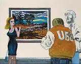 Maxwell Allen Newhouse, Selling Hughes Twice, 2001, oil on canvas