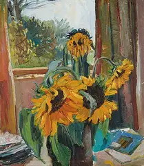 Geoff Ogden, Sunflowers, 1978, oil on canvas