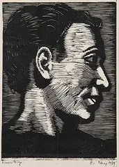 Eric Konstatin Pehap, Untitled - Side Profile, 1939, wood block on paper