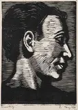 Eric Konstatin Pehap, Untitled - Side Profile, 1939, wood block on paper